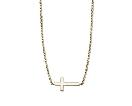 Ketting met Kruisje Zilver Gold-Plated XN011G 42-45cm