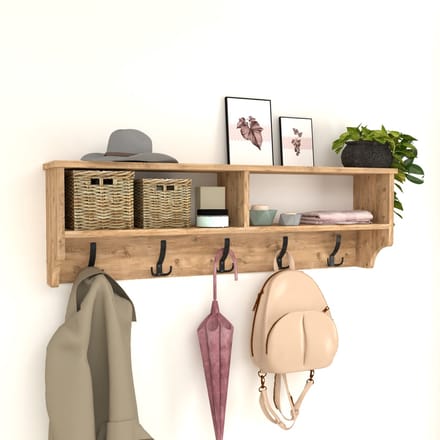 Wandkapstok Åstorp met 2 vakken 37x120x22 cm eiken