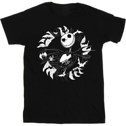 Disney Jongens Nightmare Before Christmas Jack Bat Circle T-Shirt (Zwart)