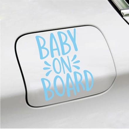 Bumpersticker - Baby On Board - 13 X 10 - Licht Blauw