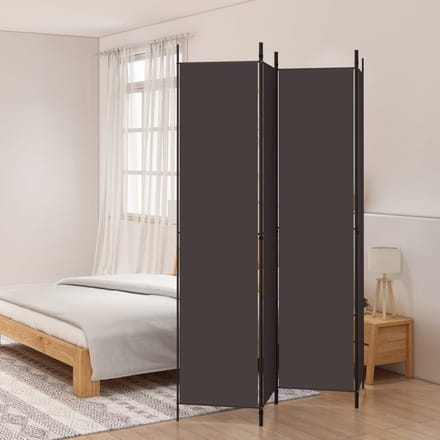 vidaXL - Kamerscherm - met - 4 - panelen - 200x220 - cm - stof - bruin