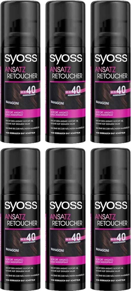 Syoss Uitgroeispray - Donker Mahonie - Voordeelverpakking 6 x 120 ml