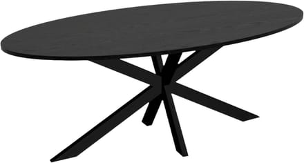 Eettafel ovaal 210cm Rato zwart ovale tafel MDF eetkamertafel