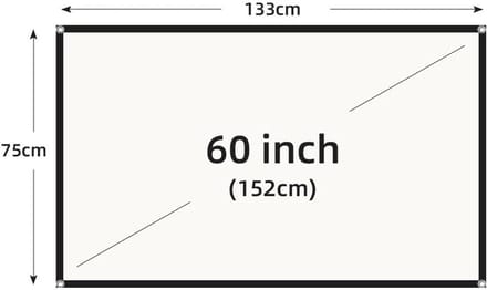 Projectiescherm - Beamer Scherm - Thuisbioscoop Ervaring - Anti-Licht Raster - 120 inch - Wit