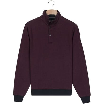 Baileys Trui Half Zip And Press Buttons Collar Jacquard Subtle Texture Sweat Deep Mauve / male