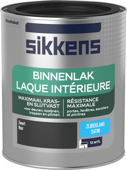 Sikkens - Binnenlak Zijdeglans - Zwart - 750 Ml