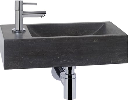 Saqu Nature fonteinset met chromen kraan links natuursteen