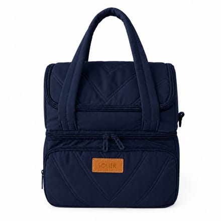 Solier LBS07 - Koeltas Lunchtas XXL - 2 Compartimenten - Verstelbare Schouderriem - Donkerblauw