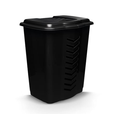 HL – Wasmand met Deksel – 50 Liter - Zwart