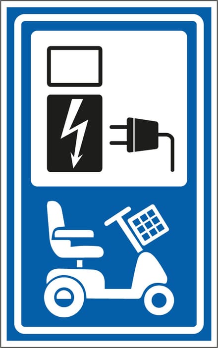 Opladen elektrische scootmobielen sticker 320 x 200 mm