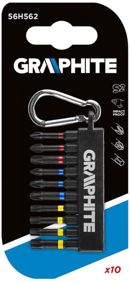 Schroevendraaier bit set - 10 delig - S2 staal