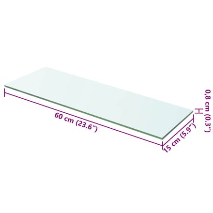 vidaXL - Wandschap - transparant - 60x15 - cm - glas