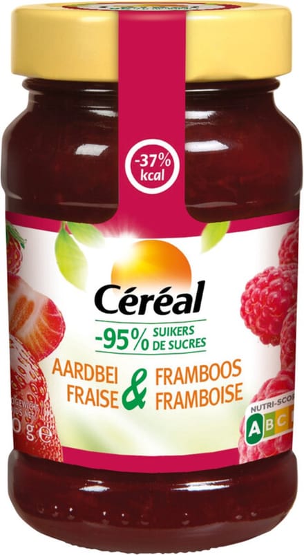Céréal Jam Aardbei & Framboos - 3 x 270 gr - Voordeelverpakking