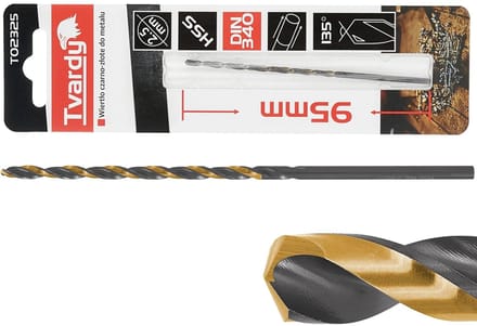 Tvardy Lang metaalboor - HSS M2 - TiN coating - 2,5 mm - zwart/goud