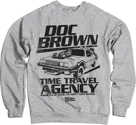 Back to the Future Doc Brown Time Travel Agency-sweatshirt, heathergrijs