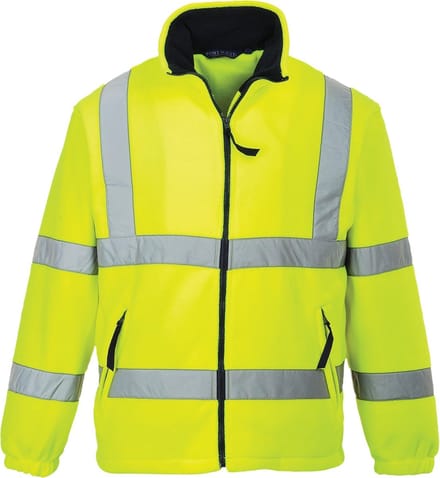 Fleece jack F300 Geel met reflectiestrepen Maat 2XL