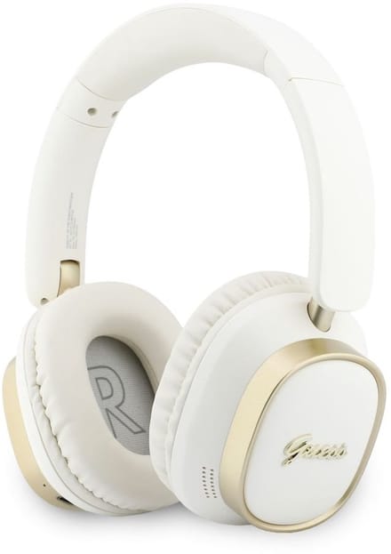 Guess Draadloze koptelefoon voor BT Headphones Enc Rectangle Metal Script - Wit