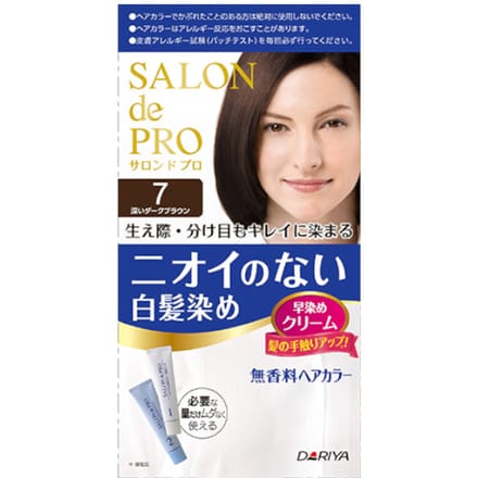 DARIYA - Salon De Pro Unscented Gray Hair Quick Color Cream 7 Deep Dark Brown