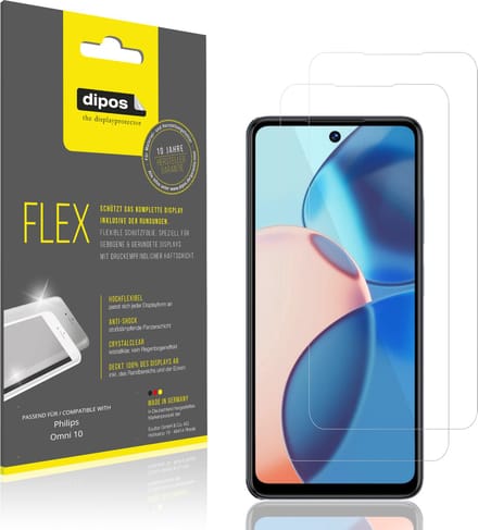 dipos – 2x Beschermfolie geschikt voor Philips Omni 10 | 3D Full Cover Screenprotector | 100% Passend