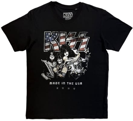 Kiss - Made In The USA Heren Tshirt - M - Zwart