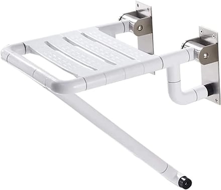 Douchestoel Opklapbaar - Douchebank Wandmontage - Veilig Douchen - Ergonomisch Antislip Ontwerp - 43x39 cm - Wit