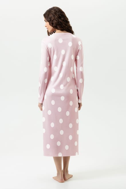 Lange nachtjapon Serie Pretty Dots Pink Parfait