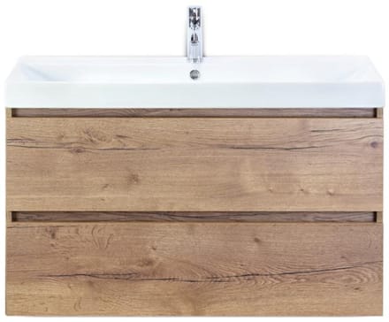 Maxx XL Badmeubelset 100 cm - Natuur Eiken - Wastafel Just 1 Kraangat
