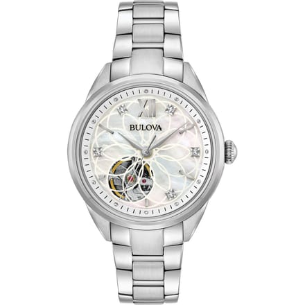 Bulova Automatic Ladies dameshorloge Zilverkleurig 96P181