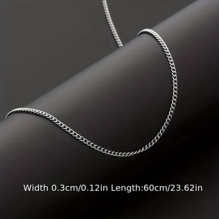 Nivard Ketting - Heren - Staal - Nep zilver - Met Hanger - 60cm