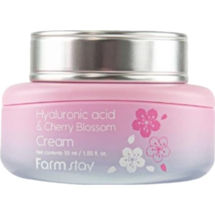 Farm Stay Hyaluronic Acid & Cherry Blossom Cream 55ml +RANDOM GIFT gray