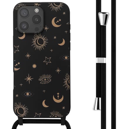 imoshion Siliconen design hoesje met koord voor de Apple iPhone 16 Pro Max - Sky Black