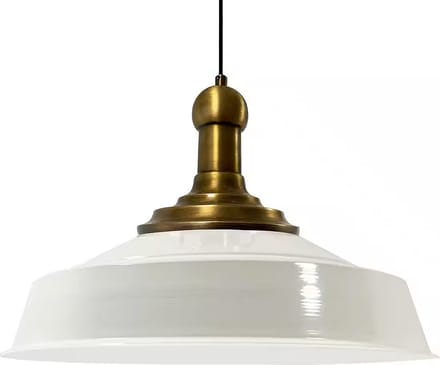 Bamyum Hangende Metalen Lamp Ø41 cm, E27, Vintage Lamp, Wit Binnenkant