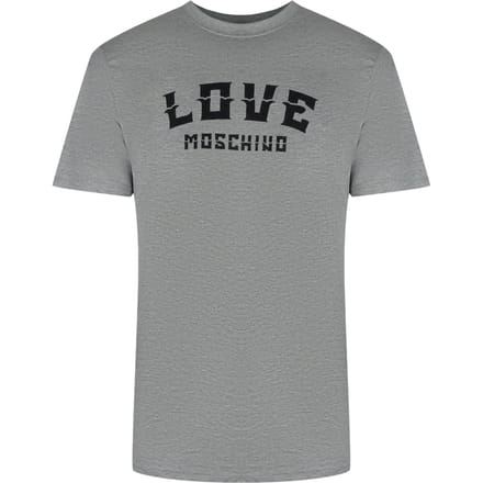 Love Moschino T-shirt Met Opvallend Logo In Grijs