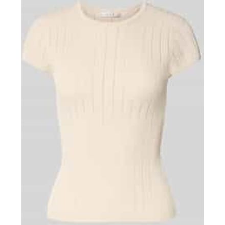 T-shirt in pointellelook met ronde hals