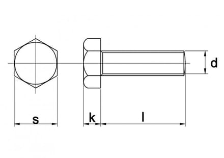 Tapbout Din933 8.8 M10X55Mm Verzinkt - 100 stuks