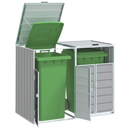 vidaXL - Containerberging - voor - 2 - containers - 144x81x113 - cm - staal - grijs