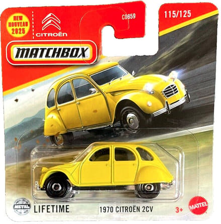 MATCHBOX 1970 CITROEN 2CV YELLOW 115/125 1:64 SHORD CARD