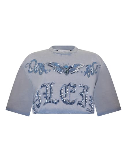 Cropped T-Shirt Butterfly Tattoo