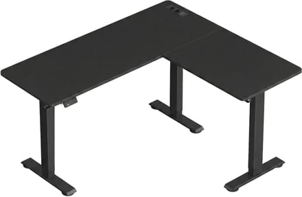 VASAGLE - Bureau - Zit Sta Bureau - Elektrisch - L-vormig Hoekbureau - Met Oplaadstation