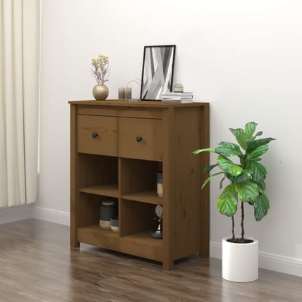 vidaXL - Dressoir - 70x35x80 - cm - massief - grenenhout - honingbruin