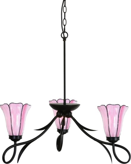 3 lichts Kroonluchter Lovely Liseron Pink - Art Deco Trade