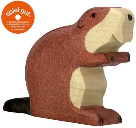HOLZTIGER Bosdieren - Bever - 10X2X7Cm - Houten Figuur - Handgemaakt