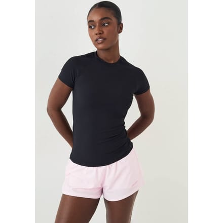 Dames DSGN Studio Ultra Sculpt Geribbeld Korte Mouw Top | Zwart | Maat: Small