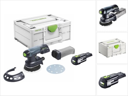 Festool ETSC 125-Basic accu excentrische schuurmachine 18 V 125 mm borstelloos + 1x accu 3,0 Ah + Systainer - zonder oplader