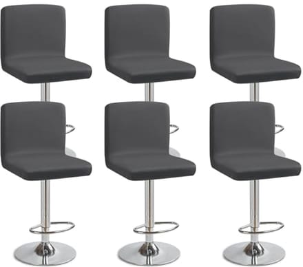 Set van 6 Stretch Barkrukhoezen met Rugleuning - Wasbaar en Verwijderbaar voor Eetkamerstoelen