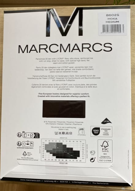 MarcMarcs 20 denier Comfort Band Moka mt M