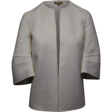 Michael Kors Collectie Asymmetrische Engel Mouwen Jasje in Witte Wol