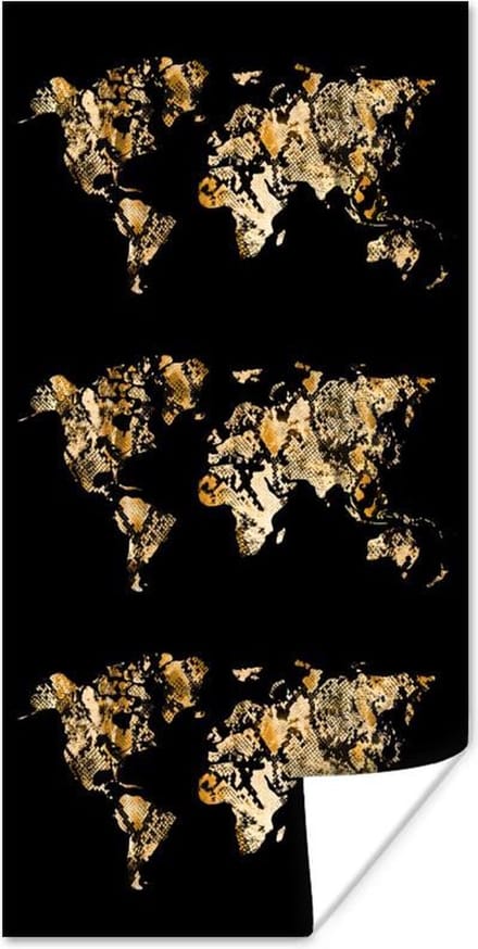 Poster Wereldkaarten - Design - Slang - 60x120 cm
