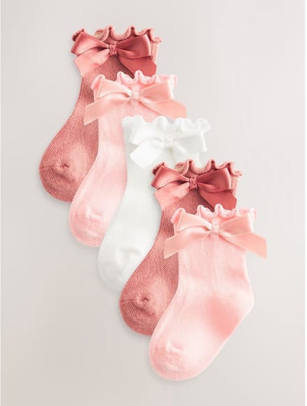 Next - Meisjes - Verpakking van 5 paar babysokken met strik - Roze