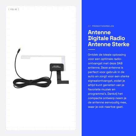 Dailygoods- DAB Antenne Sterke Signaalontvangst - DAB Tuner - Auto Antenne Universeel - MCX Connector - Plug & Play - Compact Ontwerp